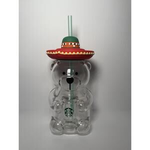 Starbucks China 2020 Latin American Glass Bearista Bear 17oz Cold Cup |US SELLER